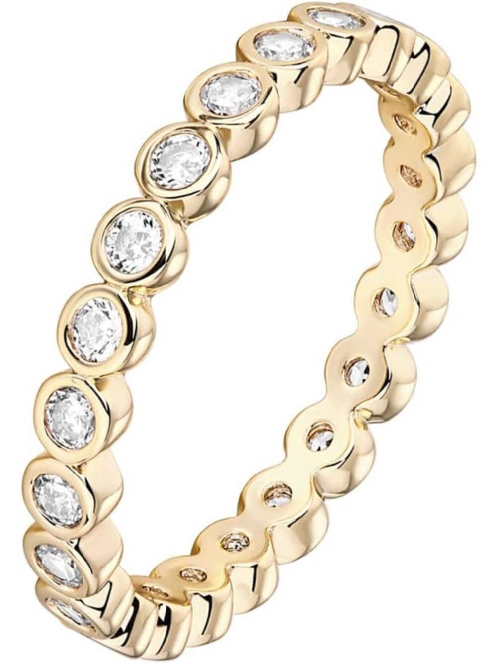 14K Gold Plated Stackable Rings for Women - Cubic Zirconia Love Ring, 2.8mm